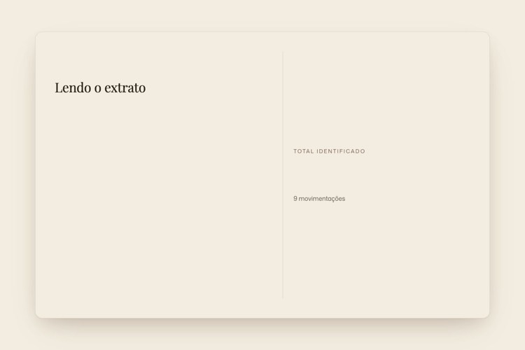 PDF ou CSV, sem digitar nada.
